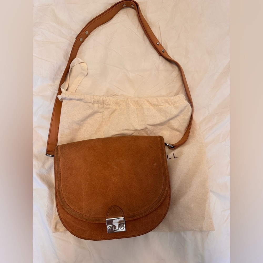 Loeffler Randall leather suede saddle bag